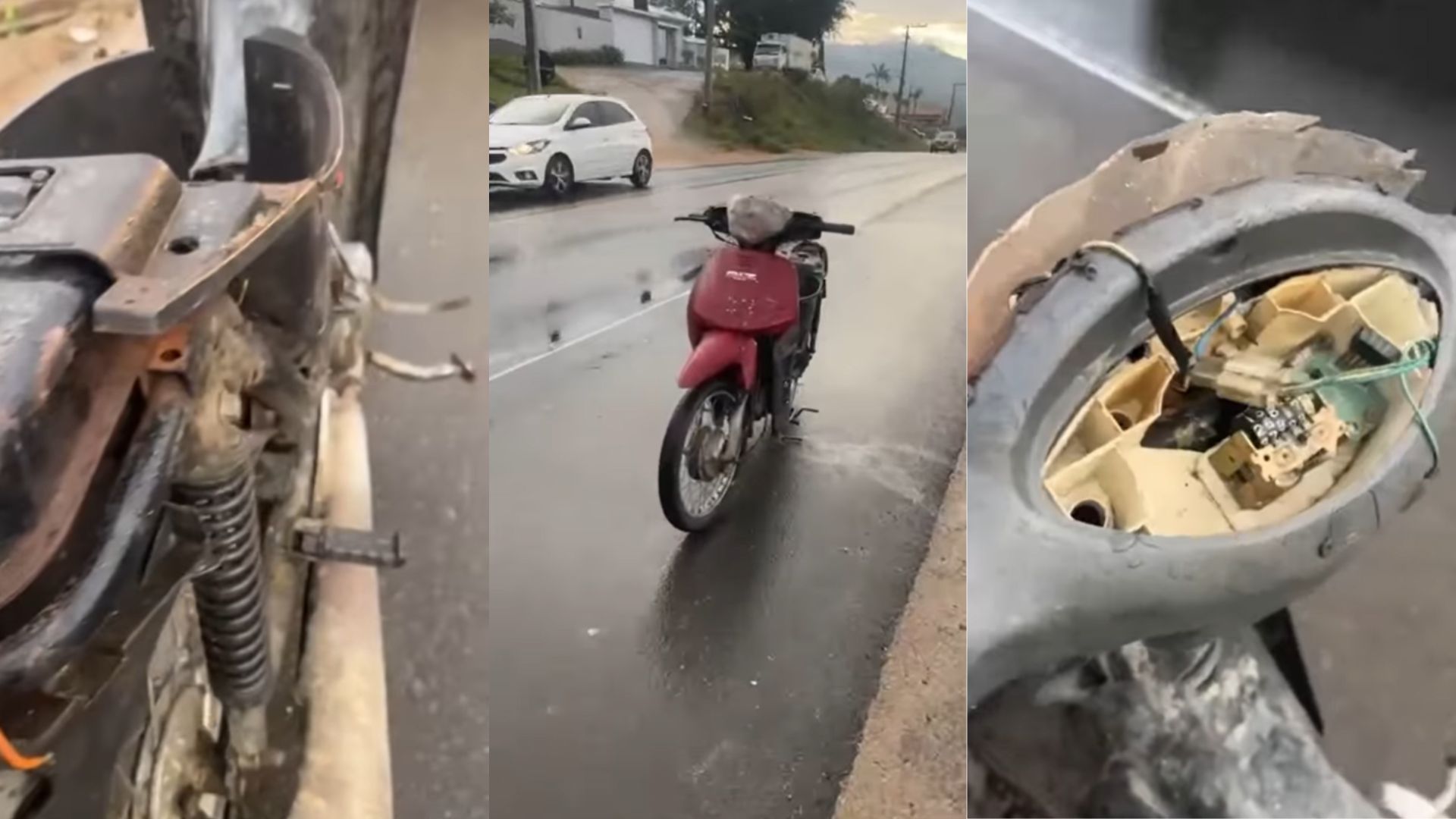 Moto "pelada" é flagrada em rodovia de Santa Catarina hoje.