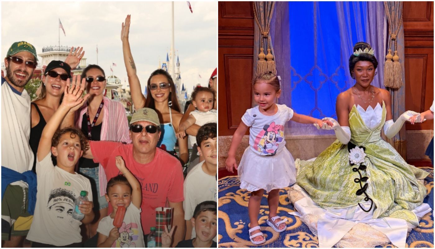 Ex e atual de Neymar aproveitam momento juntas na Disney antes da Copa