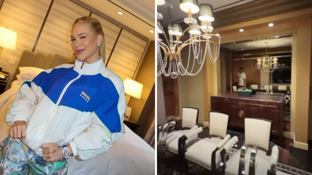 Virginia mostra quarto luxuoso em hotel nos EUA: conforto incrível