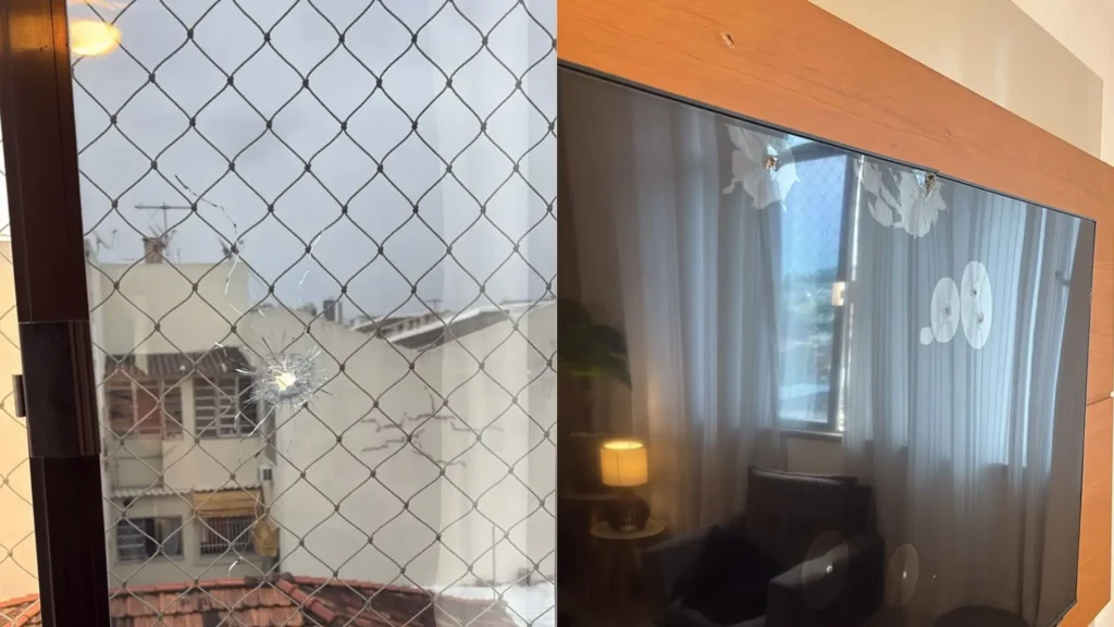 Tiro perfura janela de apartamento na zona Norte do Rio