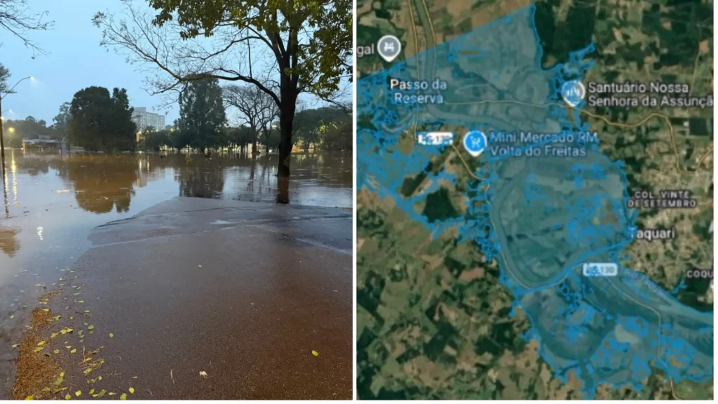 Rio Taquari atinge cota de inundação no RS; cidades em alerta