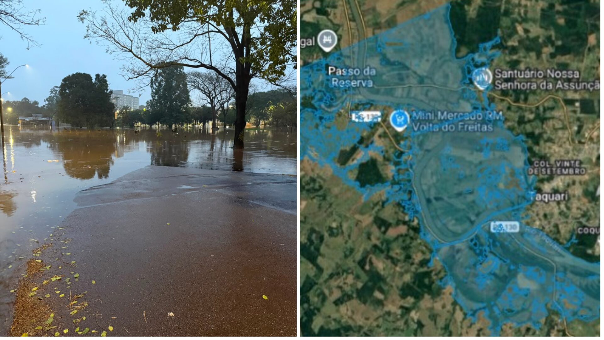 Rio Taquari atinge cota de inundação no RS; cidades em alerta
