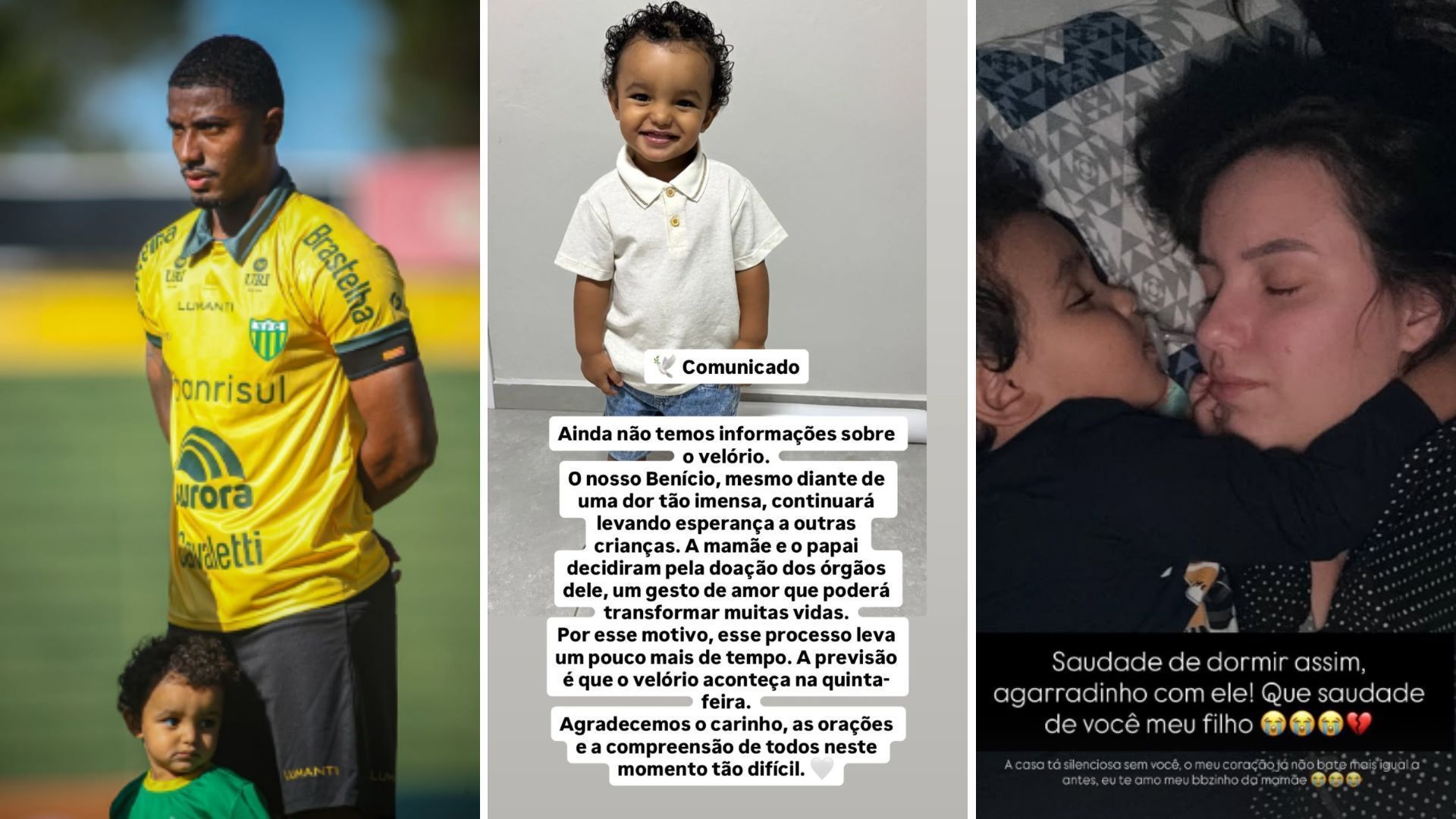 Filho de jogador morre e pais anunciam doação de órgãos: saiba mais