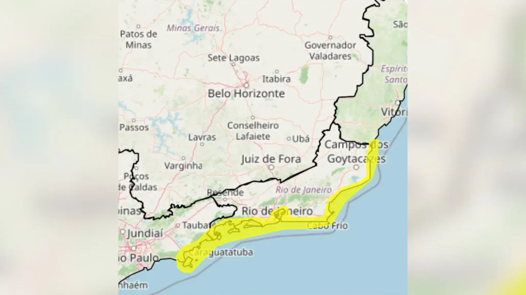 Rio de Janeiro alerta para ventos fortes de até 76 km/h
