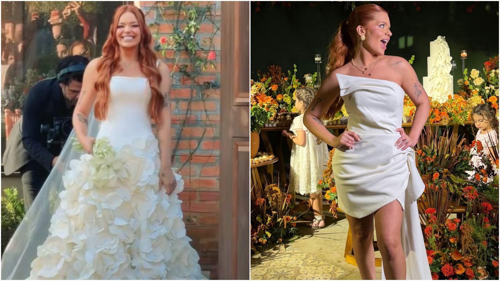Viih Tube usa dois vestidos em casamento com detalhes encantadores