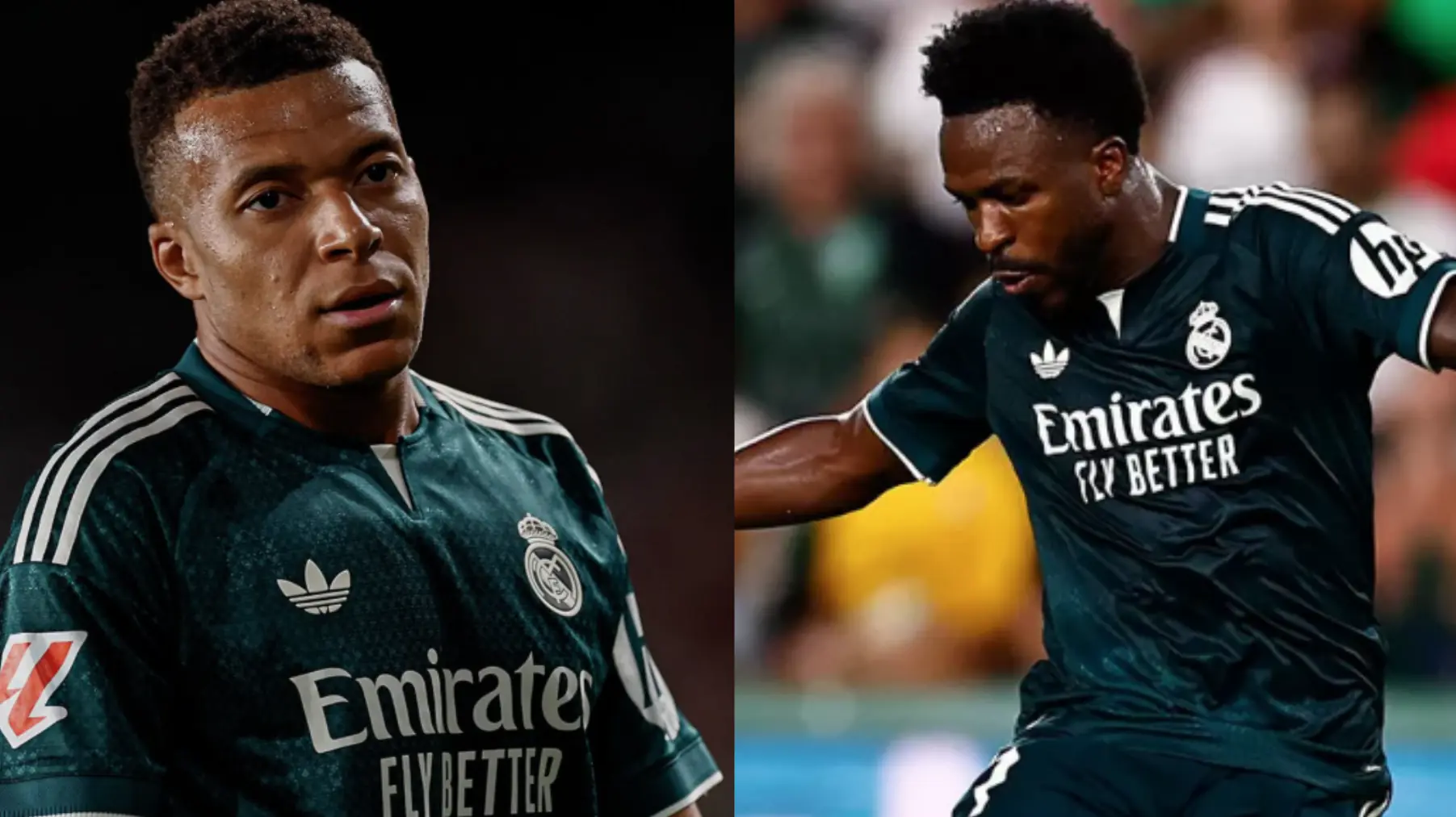 Vini, Mbappé e Konaté escondem mensagem na camisa antes do jogo